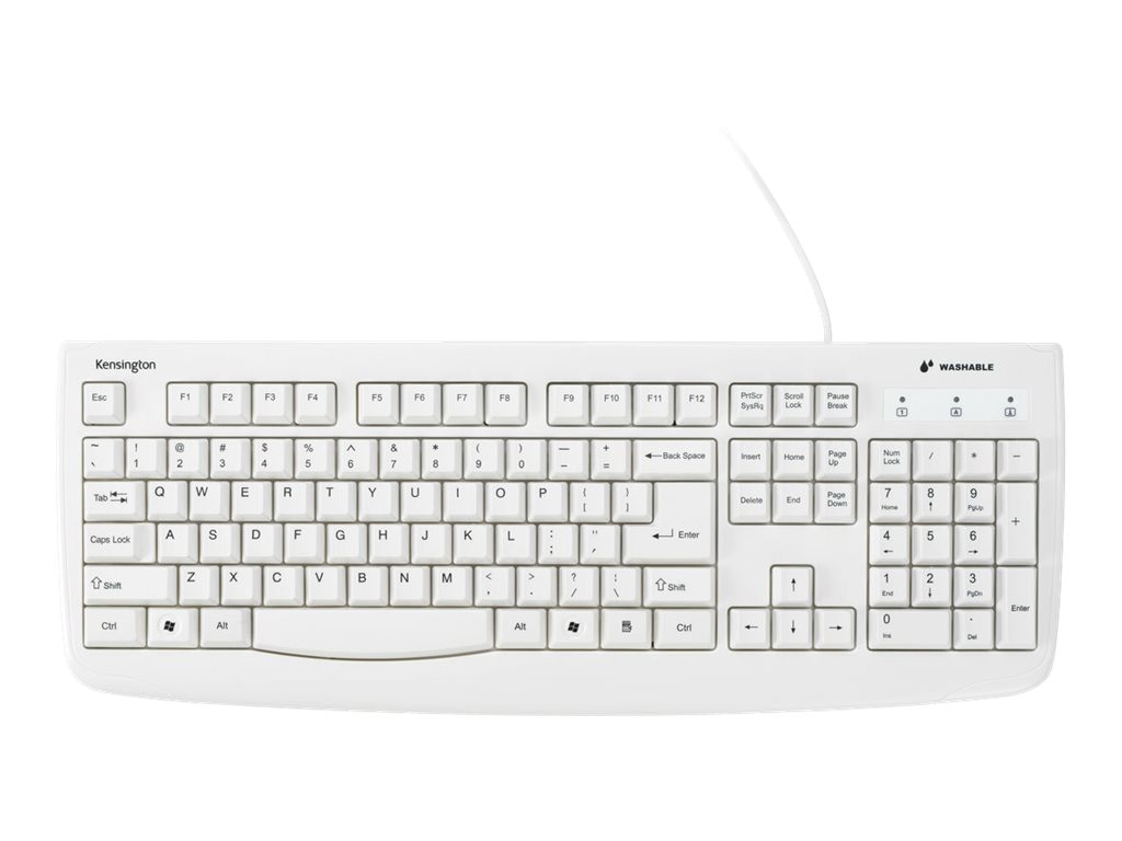 Thumbnail 3 of 9 for Kensington Pro Fit USB Washable Keyboard - keyboard - US - white Input Device