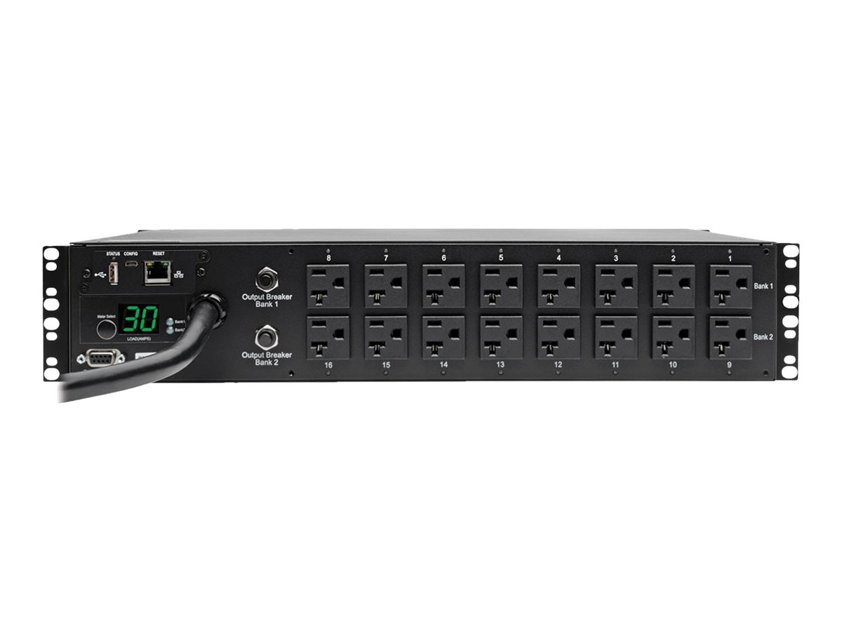 Tripp Lite PDU Switched 120V 2.9kW 30A 5-15/20R 16 Outlet Horizontal 2URM - horizontal rackmount - power distribution