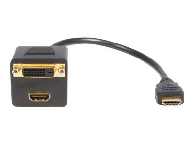 StarTech.com 1ft HDMI Splitter Cable, HDMI Male to DVI-D Female Adapter, Full HD 1920x1200p 60Hz, HDMI Male to DVI