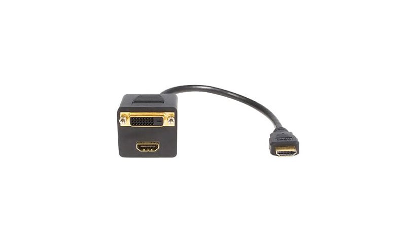 StarTech.com 1ft HDMI Splitter Cable, HDMI Male to DVI-D Female Adapter, Full HD 1920x1200p 60Hz, HDMI Male to DVI