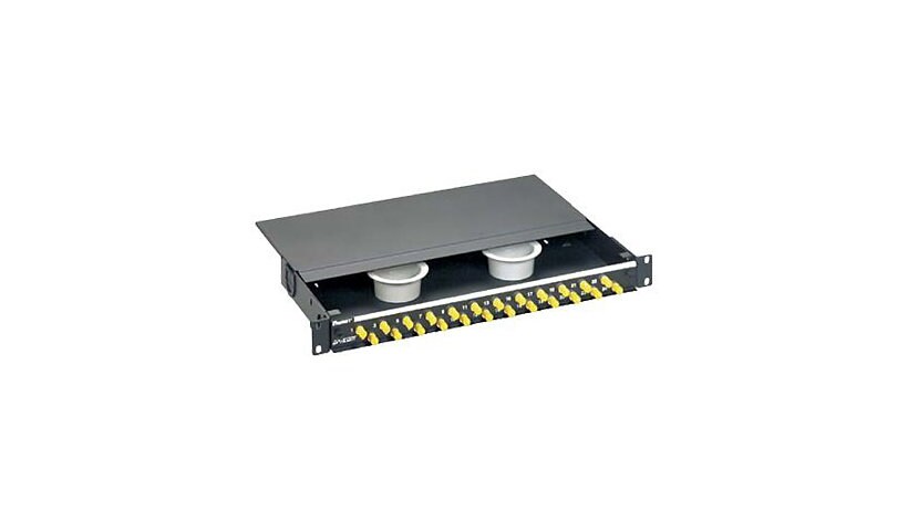 Panduit Opticom PreLoaded Tray - rack cable enclosure - 1U - 19"/23"