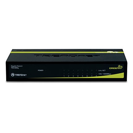 Thumbnail 2 of 10 for TRENDnet 8-Port Mini Gigabit Switch, TEG-S80g, GREENnet Technology, NDAA + TAA Compliant, Desktop Metal Ethernet Network