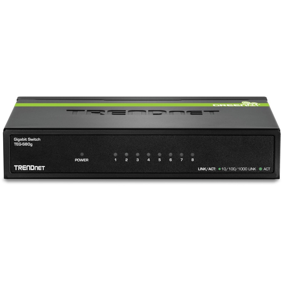 Thumbnail 6 of 10 for TRENDnet 8-Port Mini Gigabit Switch, TEG-S80g, GREENnet Technology, NDAA + TAA Compliant, Desktop Metal Ethernet Network