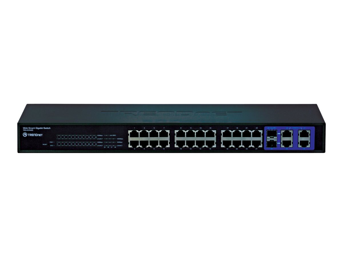 TRENDnet TEG 424WS - switch - 24 ports - managed - rack-mountable