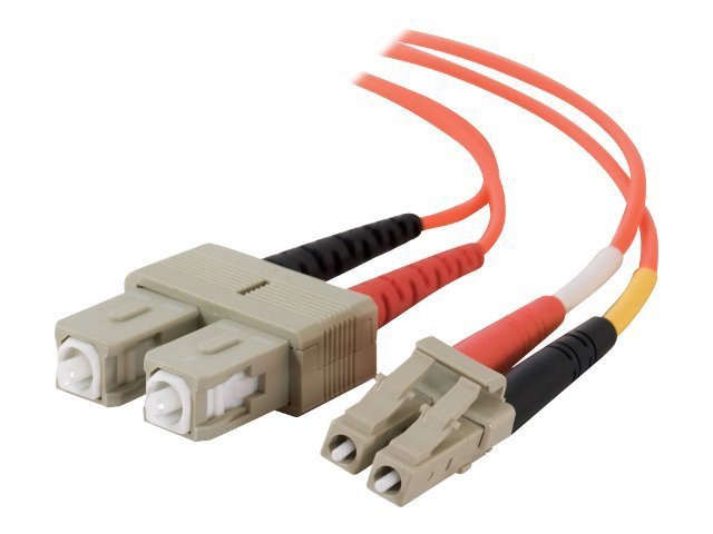 C2G 10m LC-SC 50/125 OM2 Duplex Multimode PVC Fiber Optic Cable - Orange -
