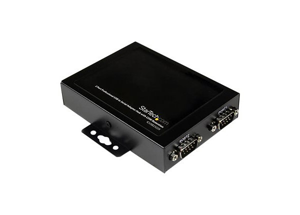 StarTech.com 2 Port USB to Serial Adapter Hub with COM Retention