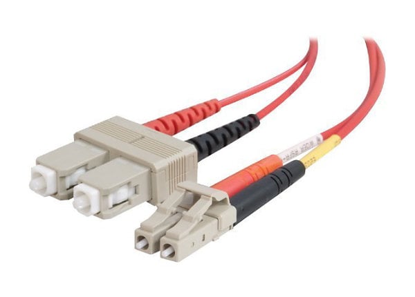 C2G LC-SC 62.5/125 OM1 Duplex Multimode Fiber Optic Cable (Plenum-Rated) - patch cable - 5 m - red