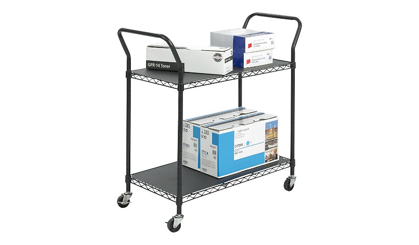 Safco Wire Utility Cart - trolley - 2 shelves - black