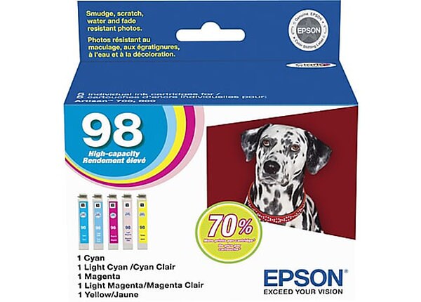 Epson 98 Multi-Pack - High Capacity - yellow, cyan, magenta, light magenta, light cyan - original - ink cartridge