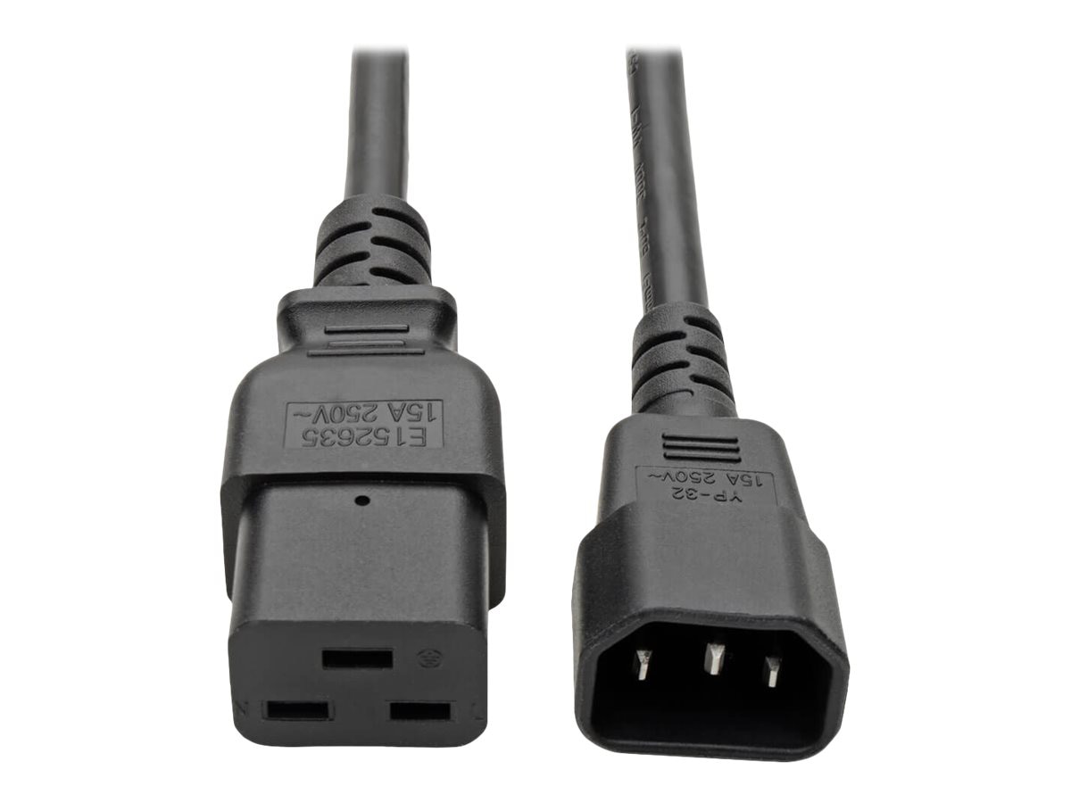 Eaton Tripp Lite Series Power Cord, C19 to C14 - Heavy-Duty, 15A, 250V, 14 AWG, 2 ft. (0.61 m), Black - power cable -