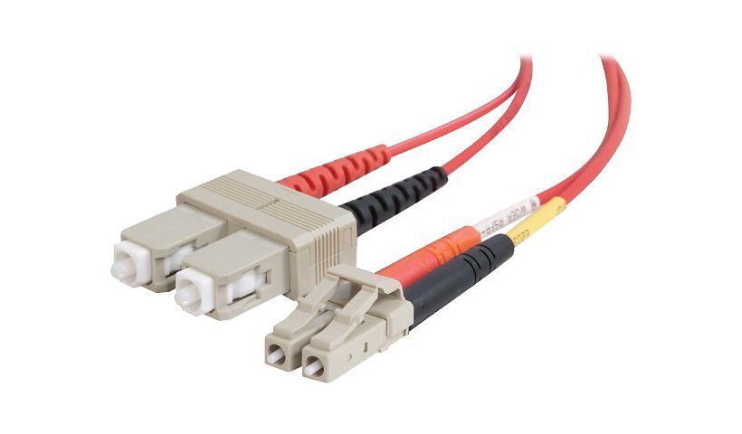 C2G 2m LC-SC 62.5/125 OM1 Duplex Multimode PVC Fiber Optic Cable - Red - pa
