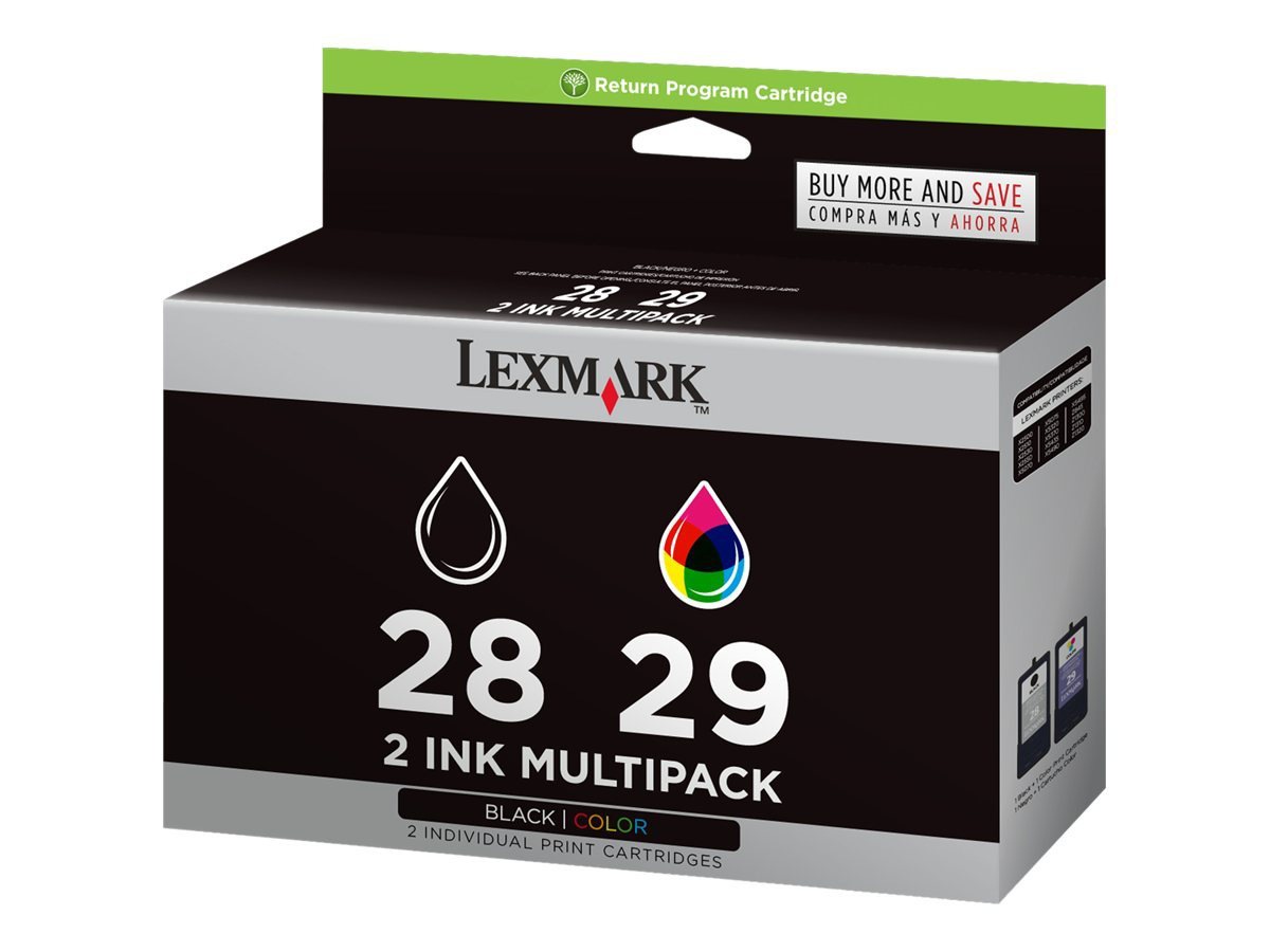 Lexmark 28/29 Combo Cartridges - 2-Pack - Black, Color - Original