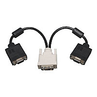 Eaton Tripp Lite Series DVI to VGA Y Splitter Adapter Cable (DVI-I to HD15 M/2xF), 1 ft. (0.3 m) - VGA splitter - 30 cm