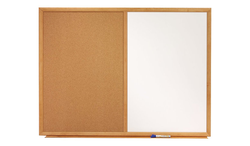 Quartet Standard combo board: whiteboard, bulletin board - 35.98 in x 24.02 in - white, natural