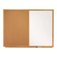Quartet Standard combo board: whiteboard, bulletin board - 35.98 in x 24.02 in - white, natural