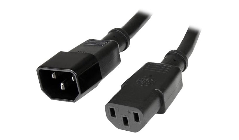 StarTech.com 1ft (0.3m) Power Extension Cord, C14 to C13, 10A 125V, 18AWG, Computer Power Cord Extension, Power Supply