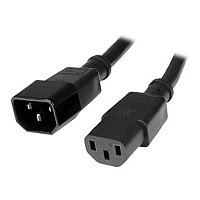 StarTech.com 1ft (0.3m) Power Extension Cord, C14 to C13, 10A 125V, 18AWG, Computer Power Cord Extension, Power Supply
