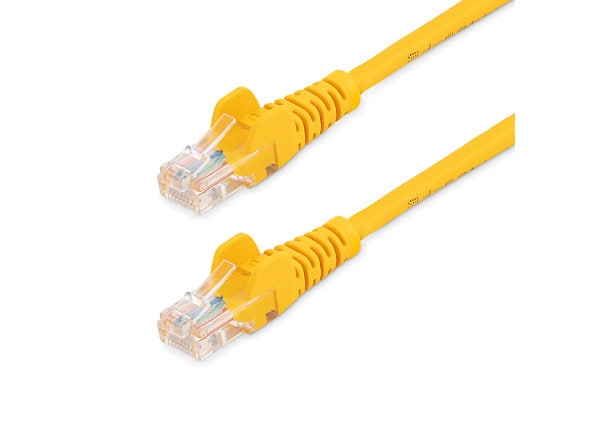 Yellow GOWOS Cat5e Ethernet Cable 1Gigabit/Sec High Speed LAN Internet/Patch Cable 10-Pack - 0.5 Feet 350MHz 24AWG Network Cable with Gold Plated RJ45 Snagless/Molded/Booted Connector 