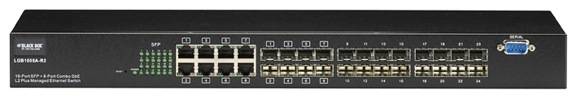 Black Box L2 Managed Ethernet Switch, (8) Dual Media + (16) SFP Slots