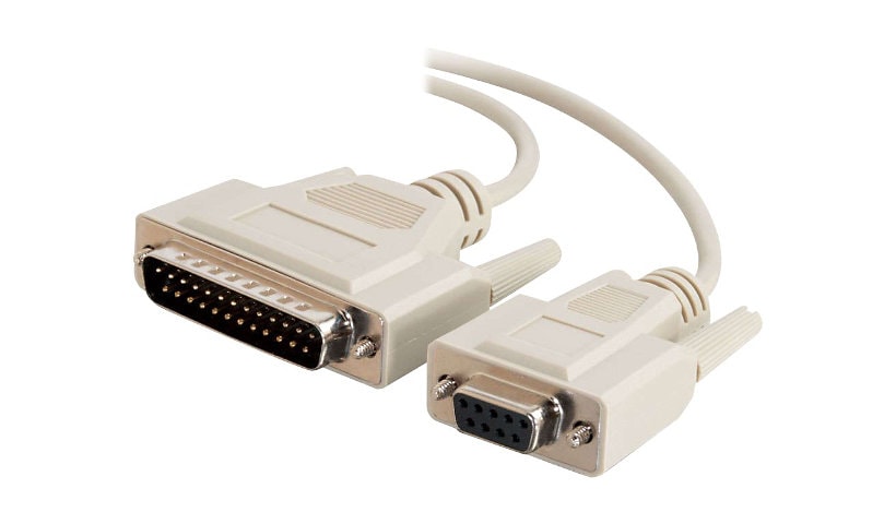 C2G 25ft DB9 to DB25 Serial RS232 Modem Cable - F/M