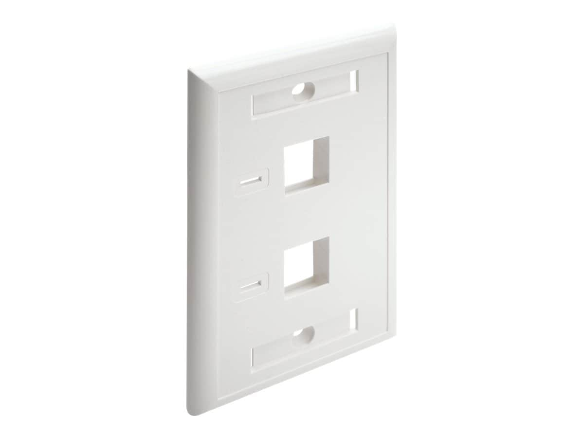 Eaton Tripp Lite Series Dual Outlet RJ45 Universal Keystone Face Plate / Wall Plate - faceplate