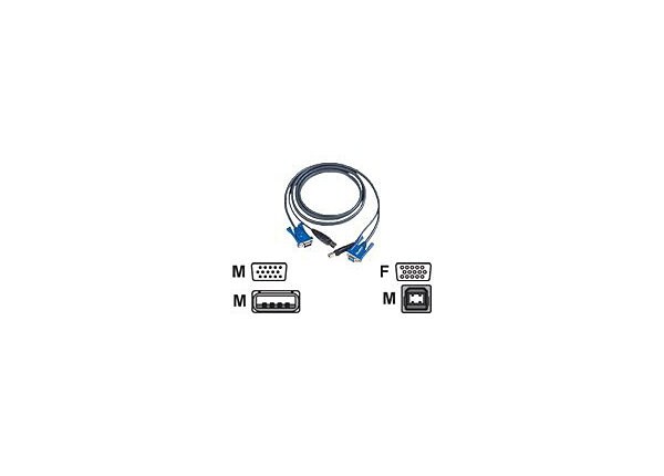 ATEN Micro-Lite 2L-5002U - keyboard / video / mouse (KVM) cable - 1.8 m