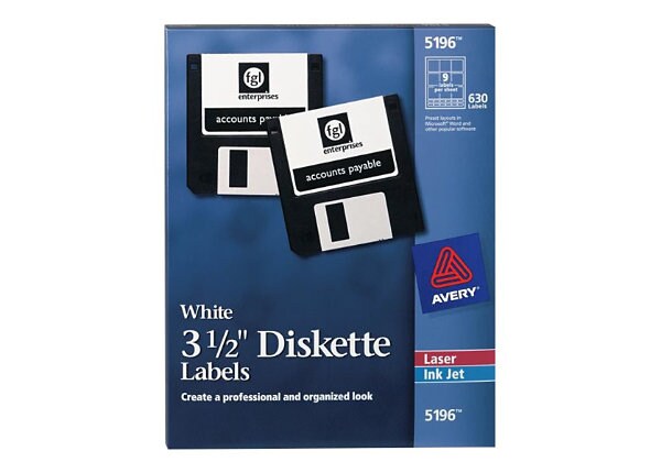 Avery White 3 1/2 Diskette Labels
