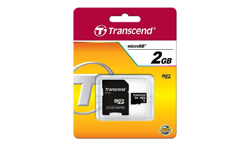 Transcend - flash memory card - 2 GB - microSD