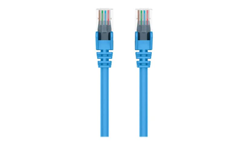 Belkin Cat6 1ft Blue Ethernet Patch Cable, UTP, 24 AWG, Snagless, Molded, RJ45, M/M, 1'