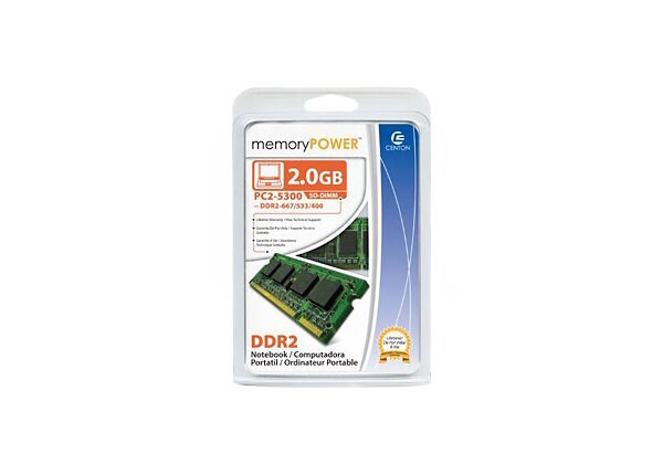 Centon memoryPOWER - DDR2 - 2 GB - SO-DIMM 200-pin - unbuffered