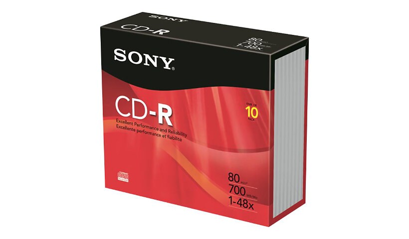 Sony CDQ-80R - CD-R x 10 - 700 MB - storage media