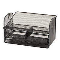 Safco Onyx desk organizer - powder-coated steel mesh - black