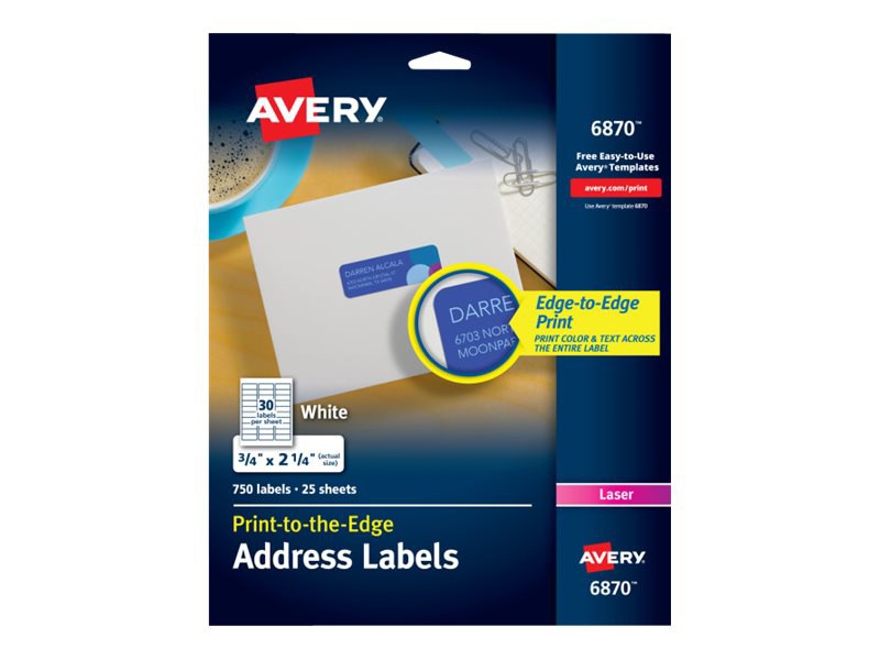 Avery Print-To-The-Edge - return address labels - 750 label(s) - 0.75 in x