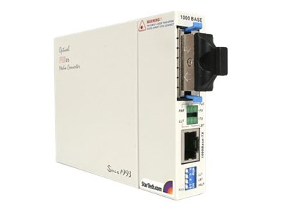 StarTech.com 1000 Mbps Gigabit Ethernet Single Mode Fiber Media Converter SC 40 km - media converter