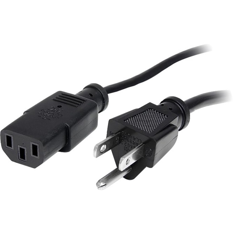 StarTech.com 1ft (30cm) Computer Power Cord, NEMA 5-15P to C13, 10A 125V 18AWG, Black Replacement AC PC Power Cord