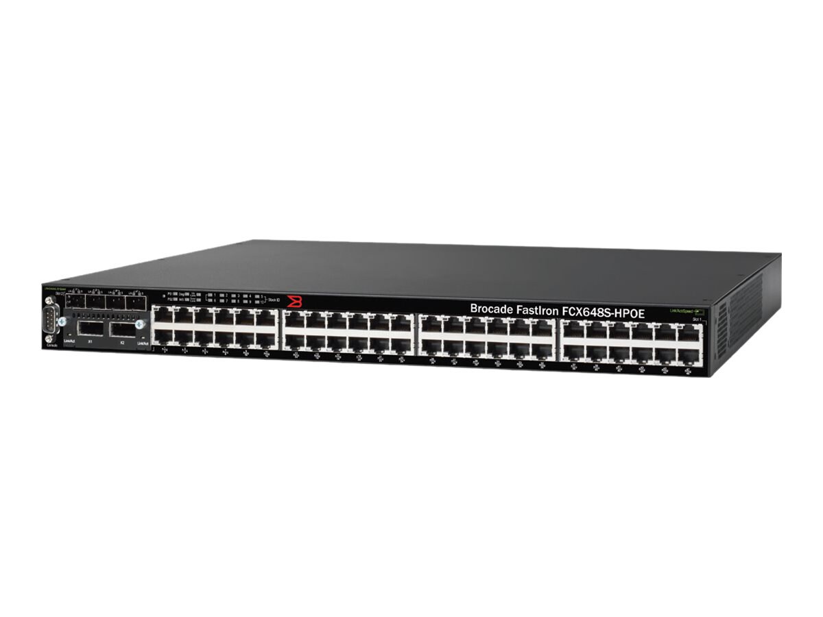 Brocade FastIron CX 648S-HPOE - switch - 48 ports - managed - rack-mountable