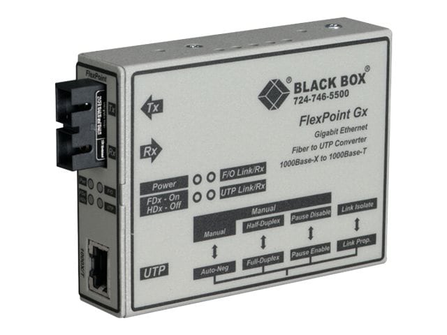 Black Box FlexPoint Modular Media Converter - fiber media converter - GigE