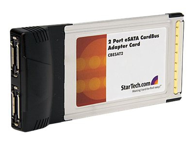 StarTech.com 2 Port CardBus eSATA Laptop Controller Adapter Card - storage controller - eSATA 1.5Gb/s - CardBus