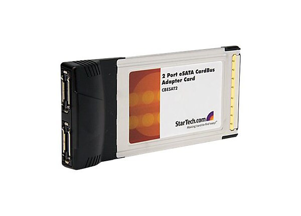 StarTech.com 2 Port CardBus eSATA Laptop Controller Adapter Card - storage controller - eSATA 1.5Gb/s - CardBus
