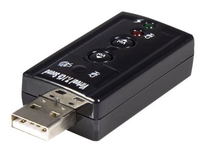 StarTech.com Virtual 7.1 USB Stereo Audio Adapter External Sound Card - -