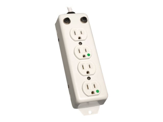 Tripp Lite Safe-IT Power Strip Hospital Medical Antimicrobial 120V 4 Outlet UL1363A 15' Cord Metal - coupe-circuit