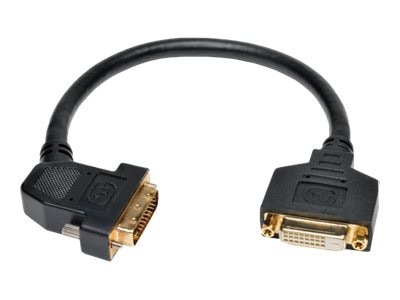 Eaton Tripp Lite Series DVI Dual-Link Extension Adapter Cable with 45-Degree Left Plug (DVI-D M/F), 1 ft. (0.3 m) - DVI