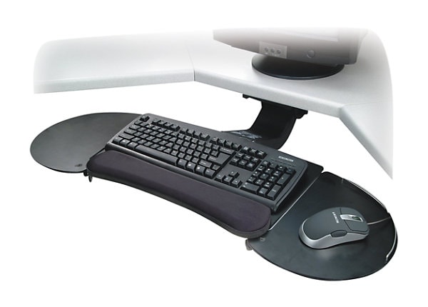 Kensington Fully Adjustable and Articulating Keyboard Platform - keyboard and mouse platform with wrist pillow