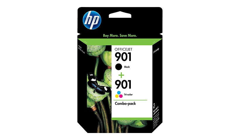 HP 901 (CN069FN) 2-pack Black/Tri-color Original Ink Cartridges