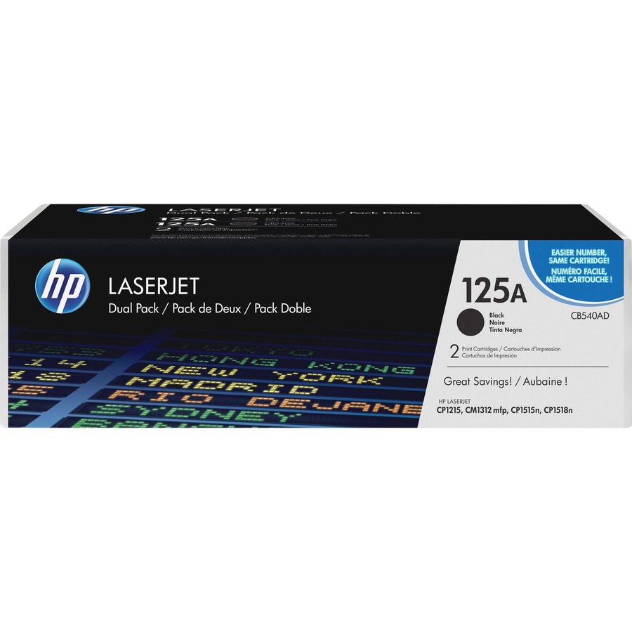 HP 125A (CB540AD) Original Toner Cartridge - Dual Pack