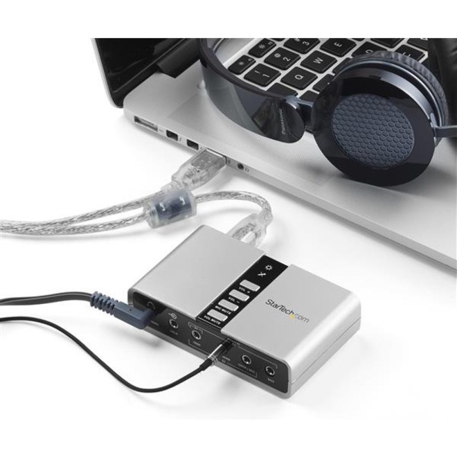 Thumbnail 3 of 11 for StarTech.com 7.1 USB Sound Card - External Sound Card for Laptop with SPDIF Digital Audio - Sound Card for PC - Silver