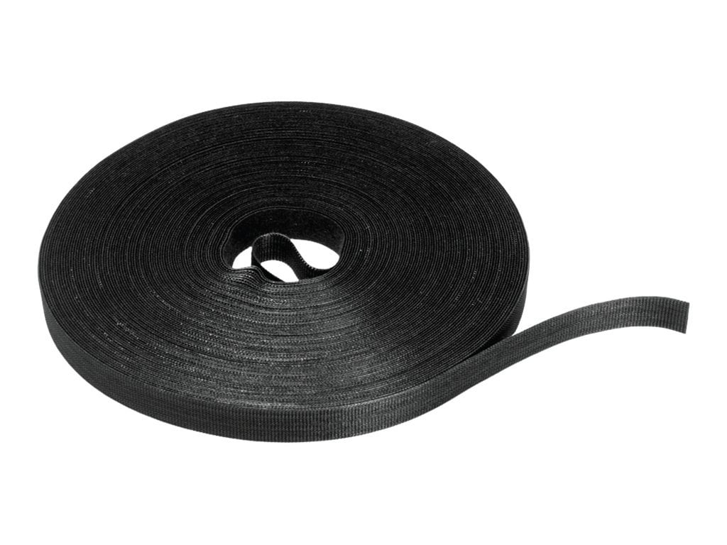 StarTech.com Hook-and-Loop Cable Management Tie - 25 ft. Roll - Black -  Cut-to-Size Cable Wrap / Straps - HKLP25 - Cable Management 