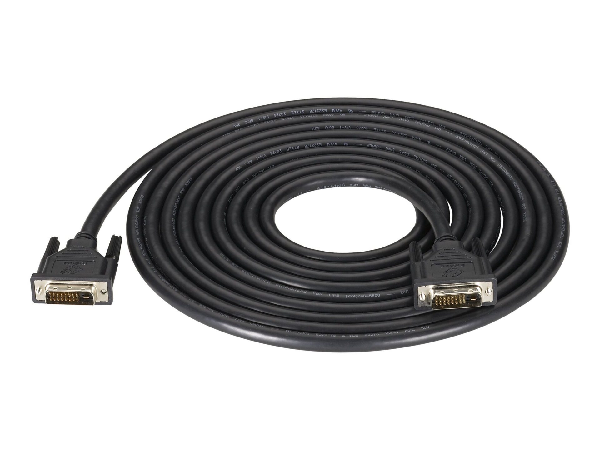 Black Box 15ft DVI Dual Link Monitor Cable, DVI-D M/M, 2560x1600, 15'