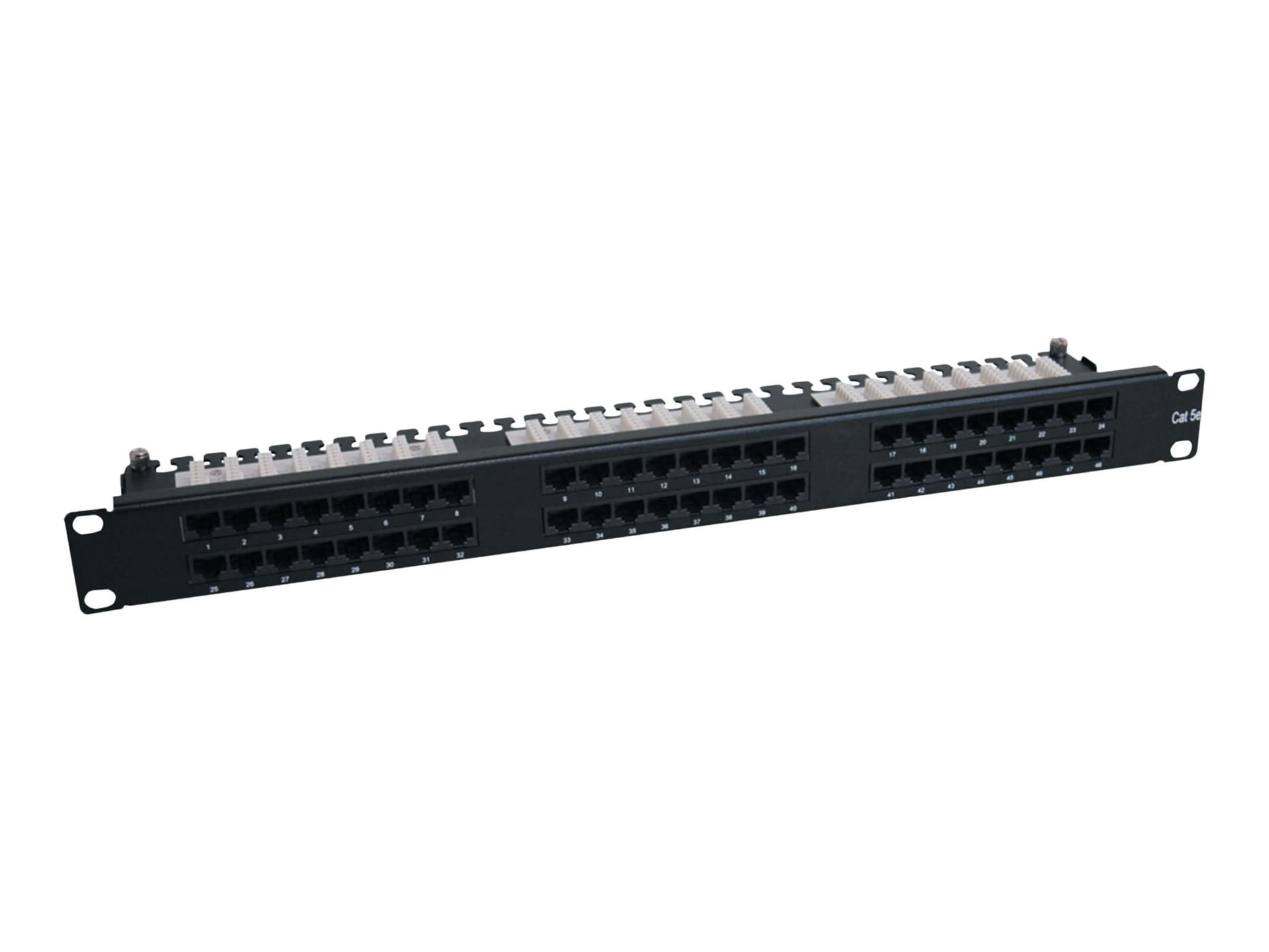 Tripp Lite 48-Port Cat6 Cat5 Patch Panel High Density 110 Punch down  Rackmount 1URM TAA - patch panel - 1U - 19 - N252-048-1U - Patch Panels 