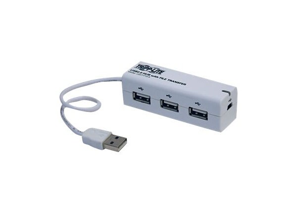 Tripp Lite 3-Port USB 2.0 Hub w/ Built In File Transfer Plug and Play
